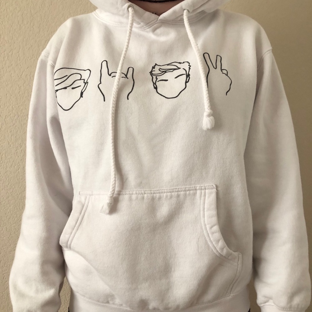 dolan twins white original sweatshirt